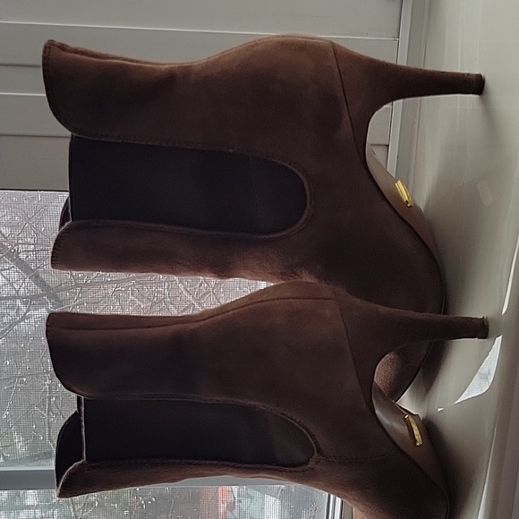 Ralph Lauren Suede Brown Ankle Booties - Very Good Condition - 7B - Picture 6 of 15
